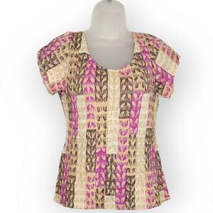 Sigrid Olsen Women's Y2K Crinkle Blouse size Large